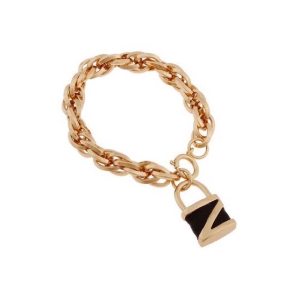 Rachel Zoe Gold Z Lock Bracelet.